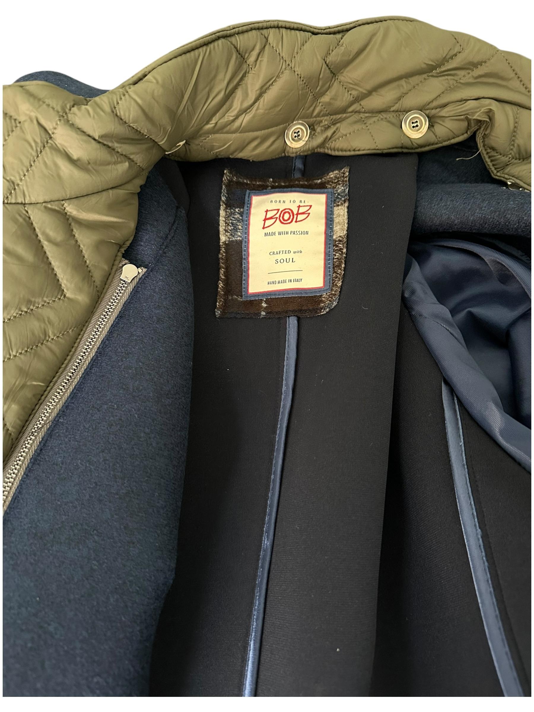 Bob cappotto monopetto con pettorina blu ANDY153/P-T153 NAVY BOB 