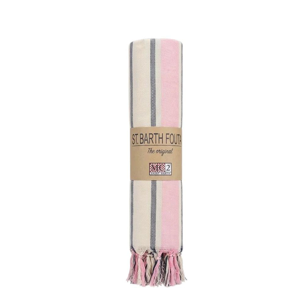 Mc2 Saint Barth Telo Foutas In Cotone A Righe Con Logo Ricamato FOUL002/02598L FOUL002 02598L MC2 SAINT BARTH 