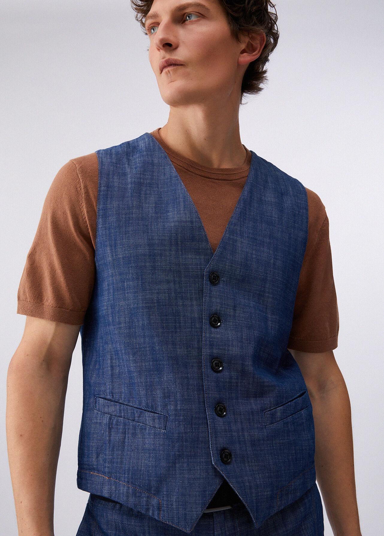 Liu-jo Gilet in denim chambray QA6024T493A 77000 LIU-JO 
