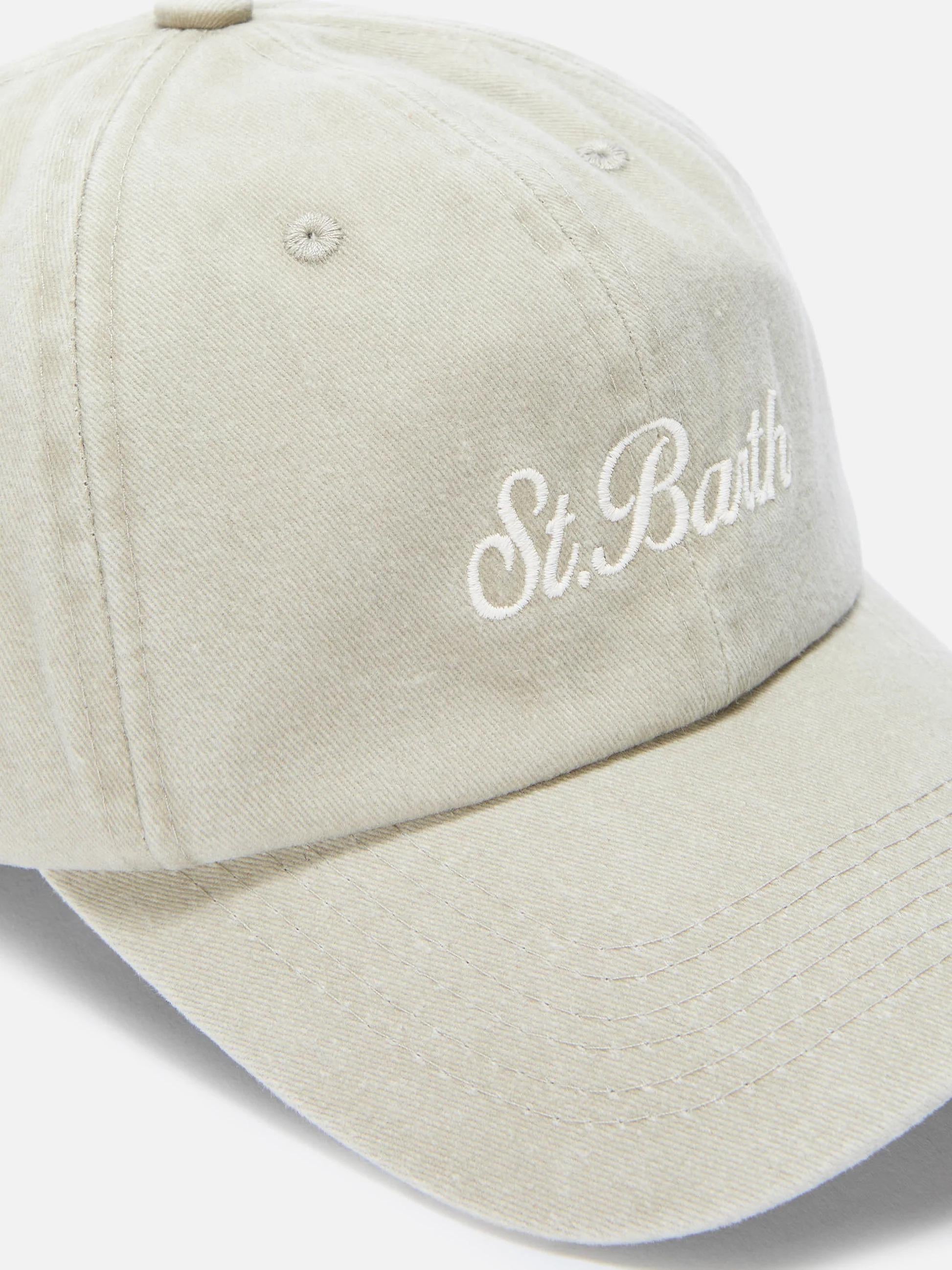 Cappellino Davis con visiera in cotone beige con logo ricamato DAS0004 07566L MC2 SAINT BARTH 