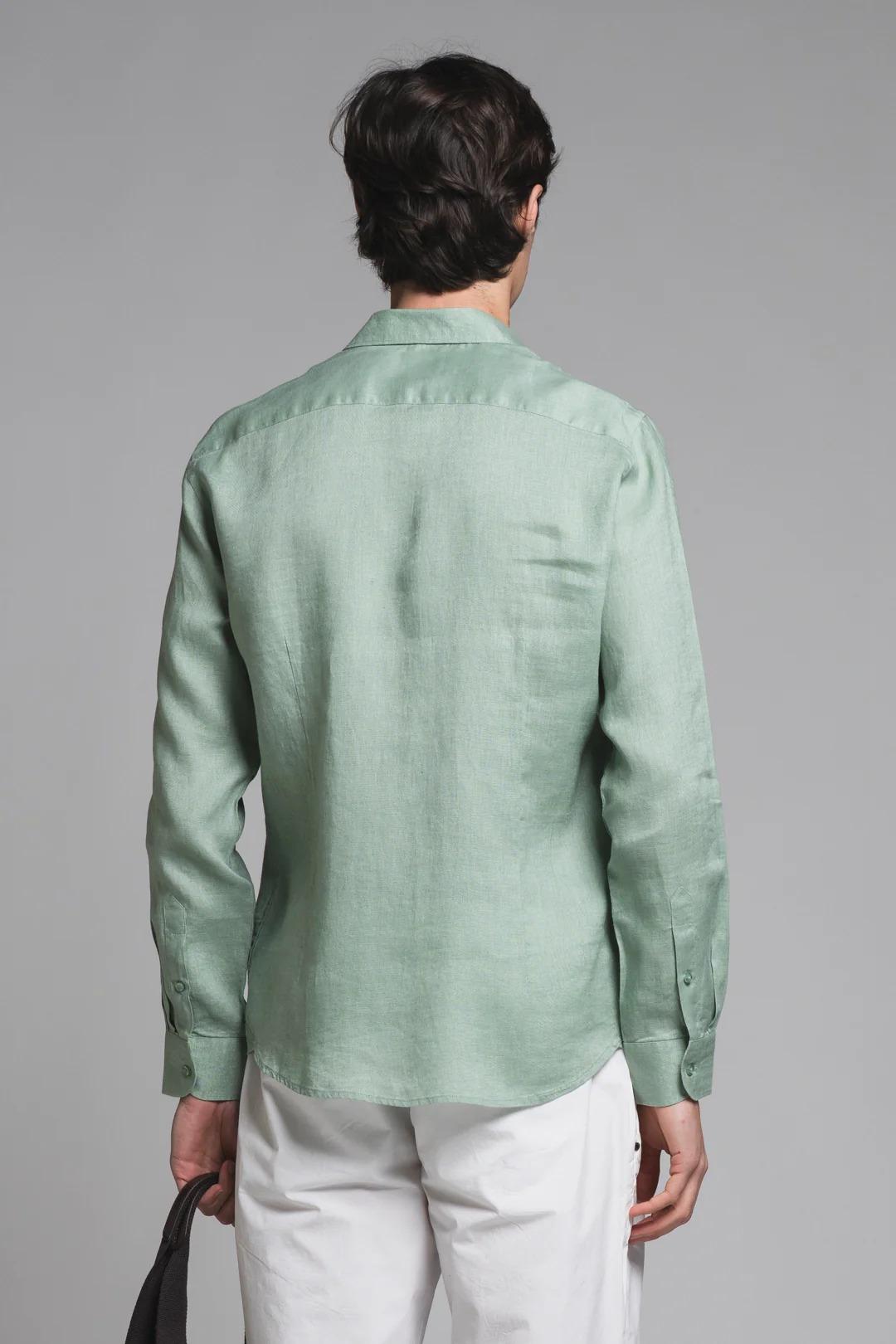 RILEY SHIRT COLLAR FRENCH IN 100% LINEN VERDE ACQUA IM26SSSM-RILEY-LIN C73 IMPURE 