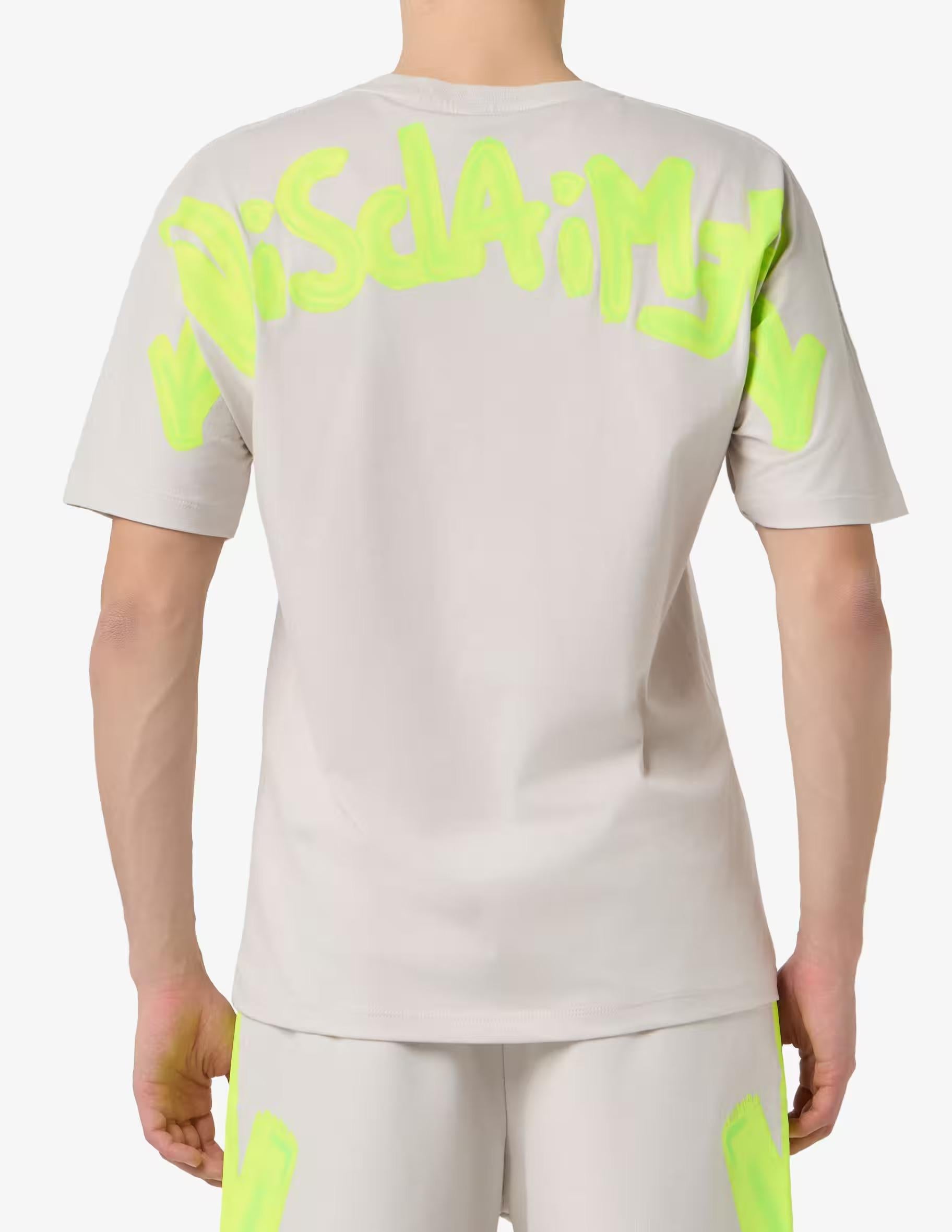 Disclaimer<BR/>T-shirt in cotone jersey graffiti Ghiaccio stampa fluo 26EDS55401 GHIACCIO-ST.G.FLUO DISCLAIMER 