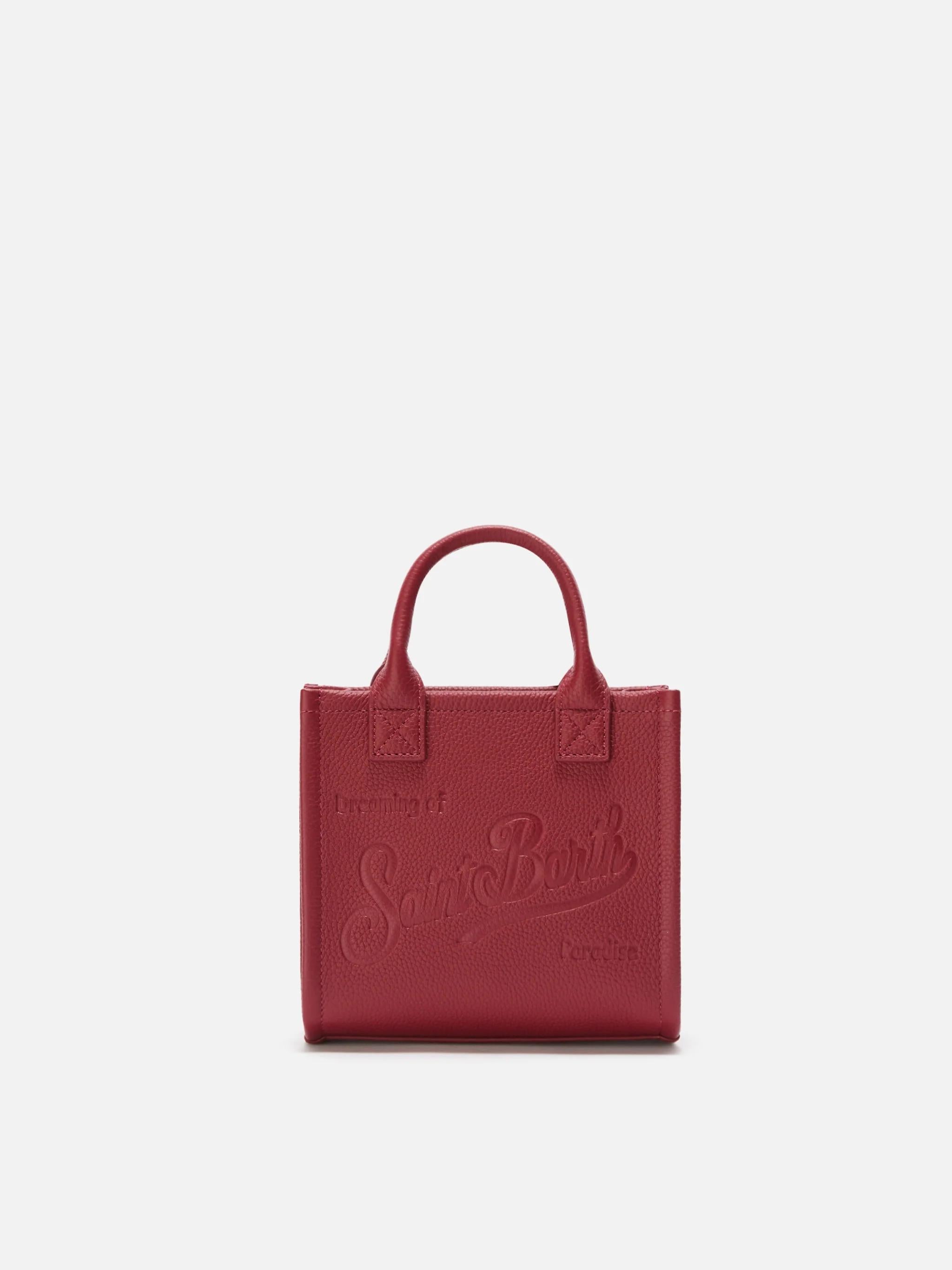 Borsa a spalla Vanity Bag Mini in pelle martellata bordeaux VANMI 00777I MC2 SAINT BARTH 