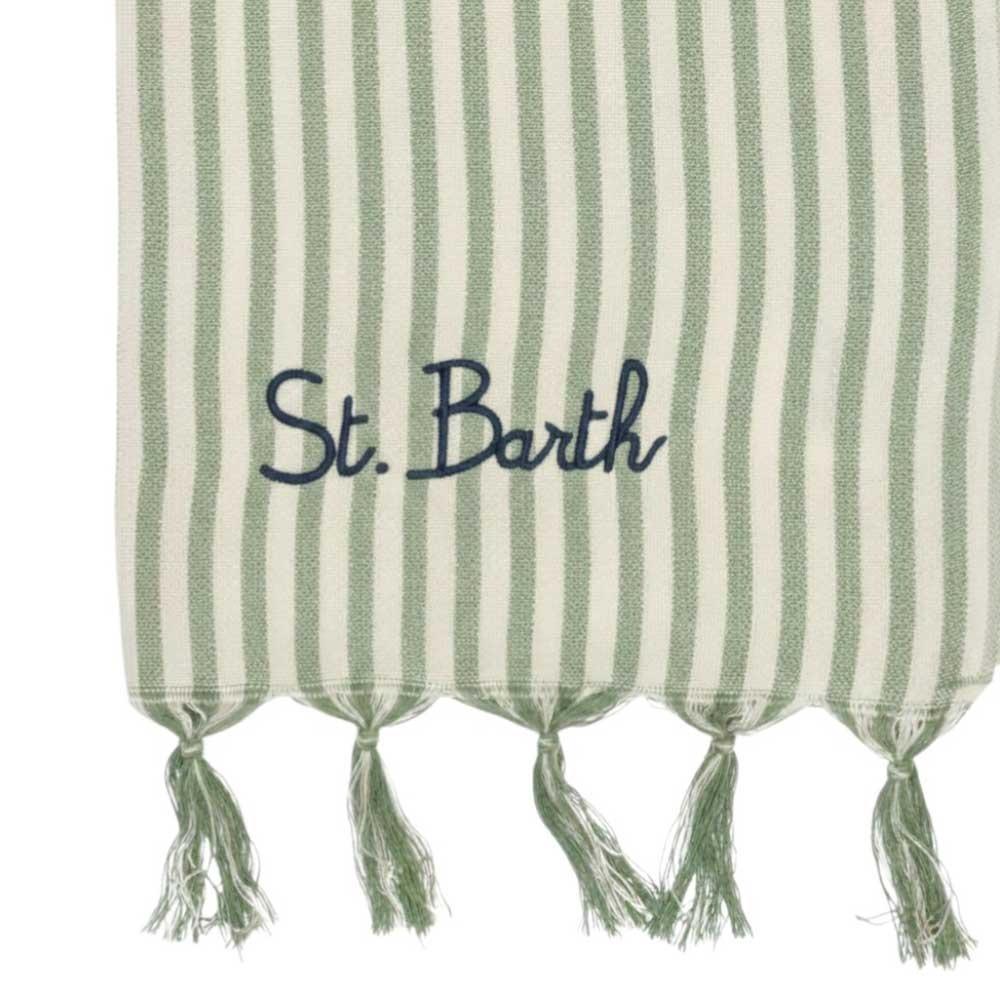Mc2 Saint Barth Telo Mare Fouta In Cotone A Righe Verdi FOUL002/07682L FOUL002 07682L MC2 SAINT BARTH 