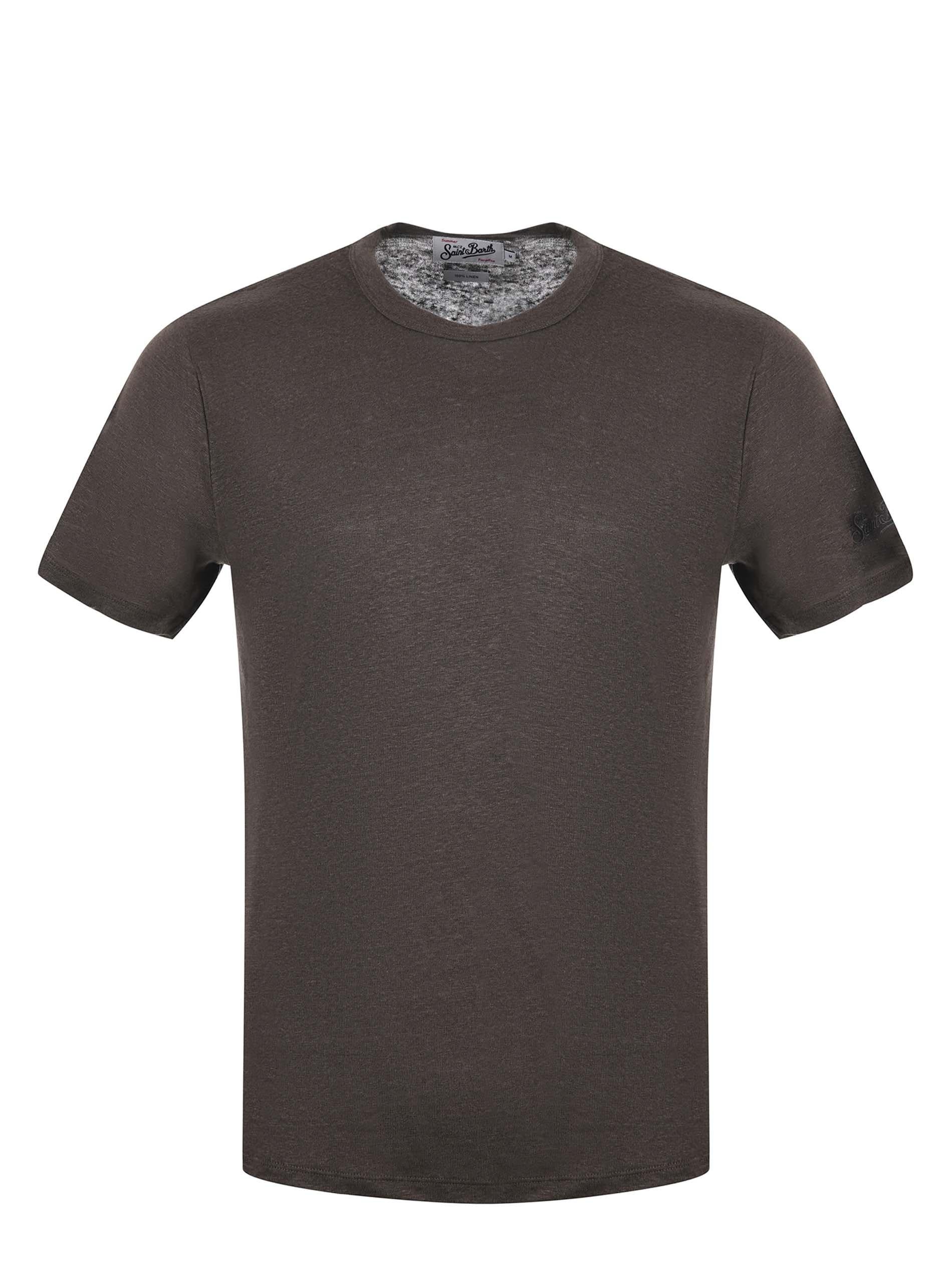 T-shirt Mc2 Saint Barth in filato di lino VERDE SCURO ECS0003 00450L MC2 SAINT BARTH 