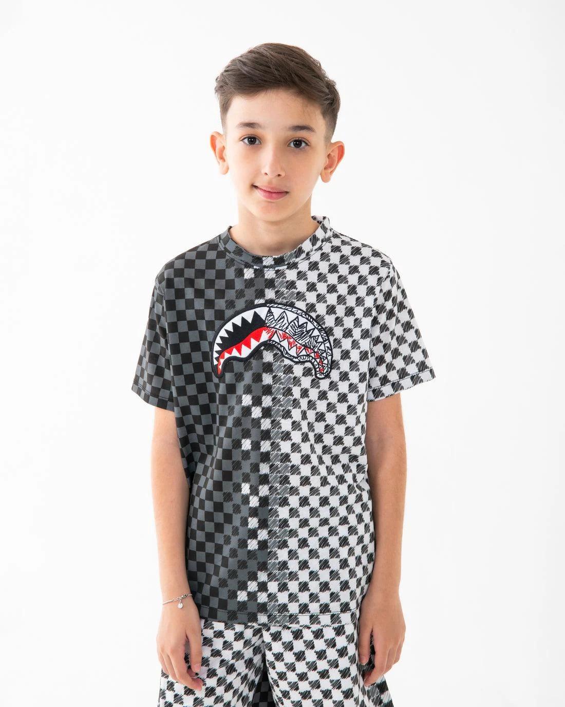 SPRAYGROUND CHECKERED SKETCH REGULAR T-SHIRT SPY1410 V.U SPRAYGROUND 