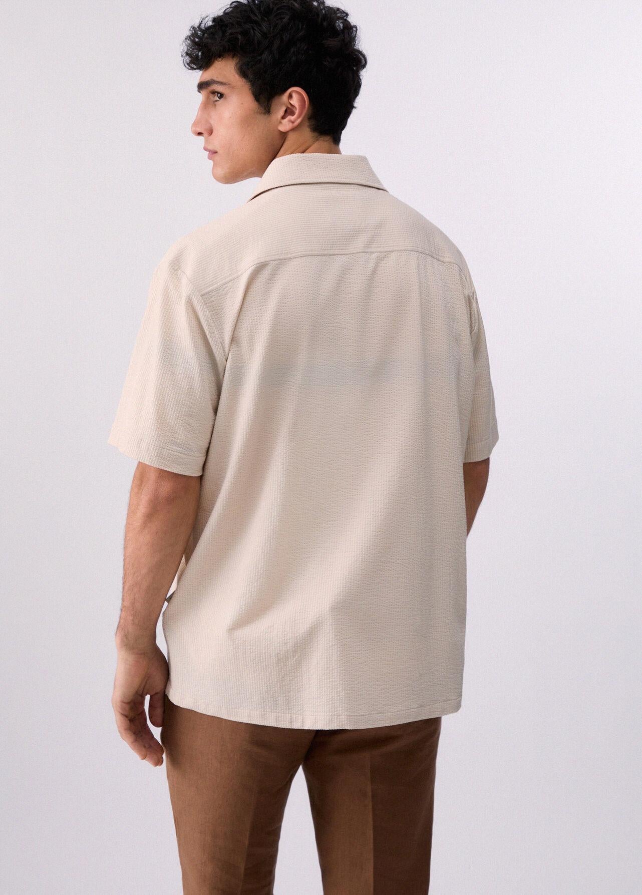 Liu-jo Camicia in seersucker beige QA6268T452A 20601 LIU-JO 