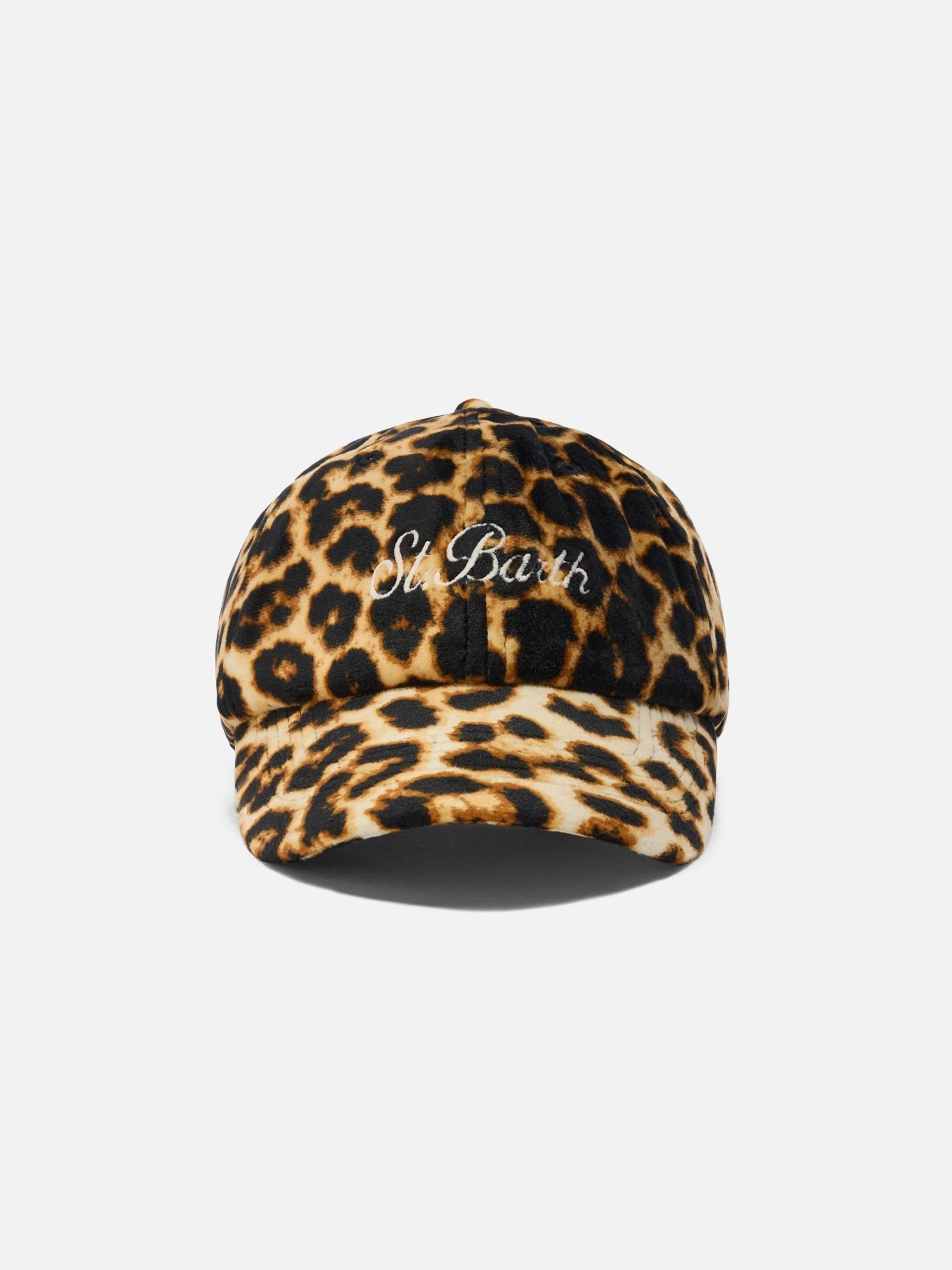 Cappello con visiera Baseball Velvet in velluto leopardato BASB0013 00337I MC2 SAINT BARTH 