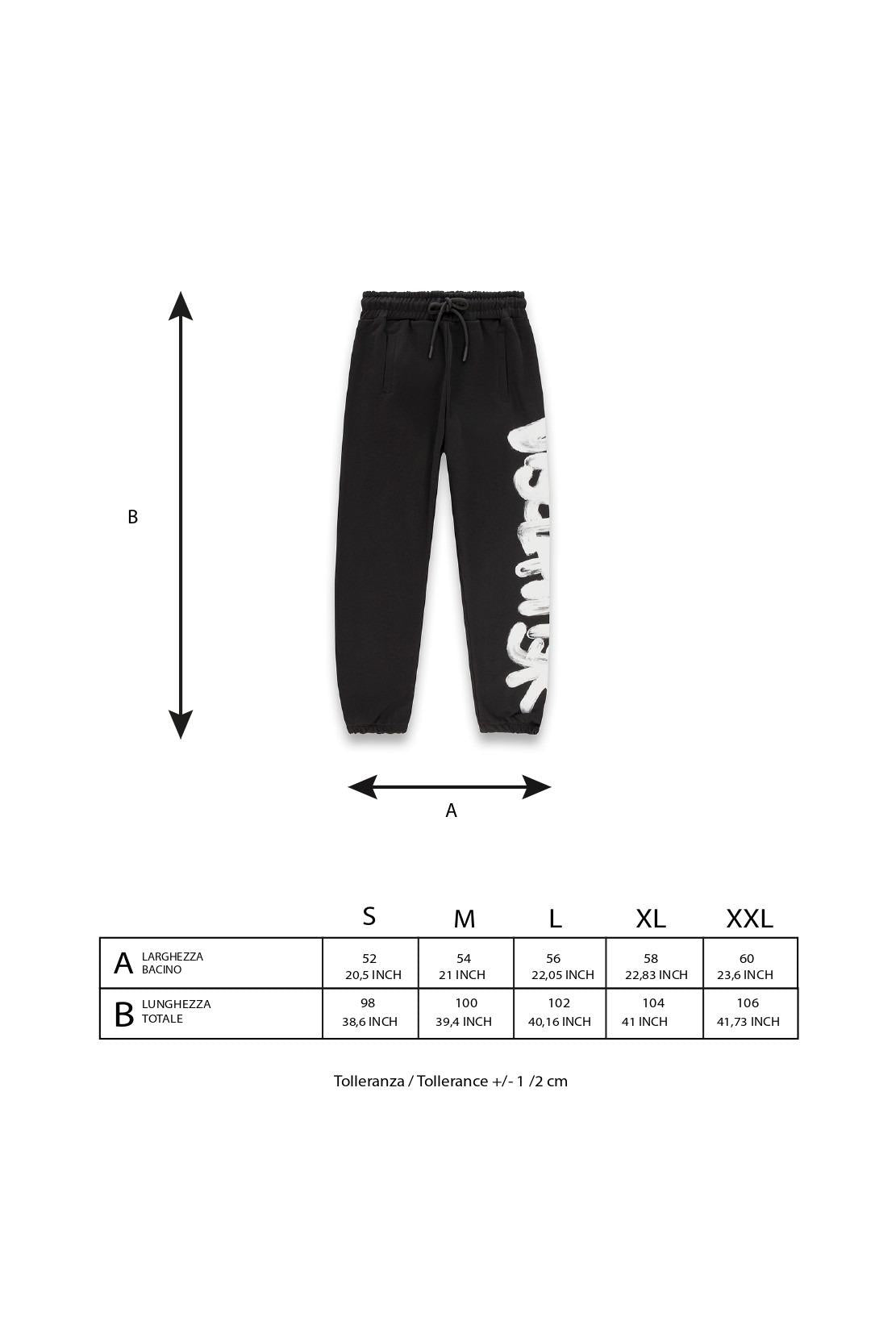 Pantalone in felpa disclaimer nero 25IDS55101 NERO-ST.BIANCA DISCLAIMER 
