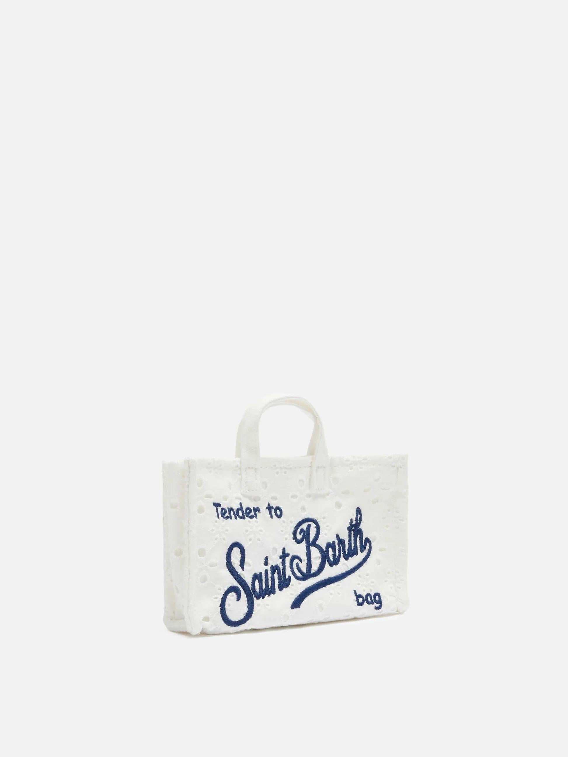 Phone Bag in pizzo Sangallo bianco PHONE012 00238L MC2 SAINT BARTH 