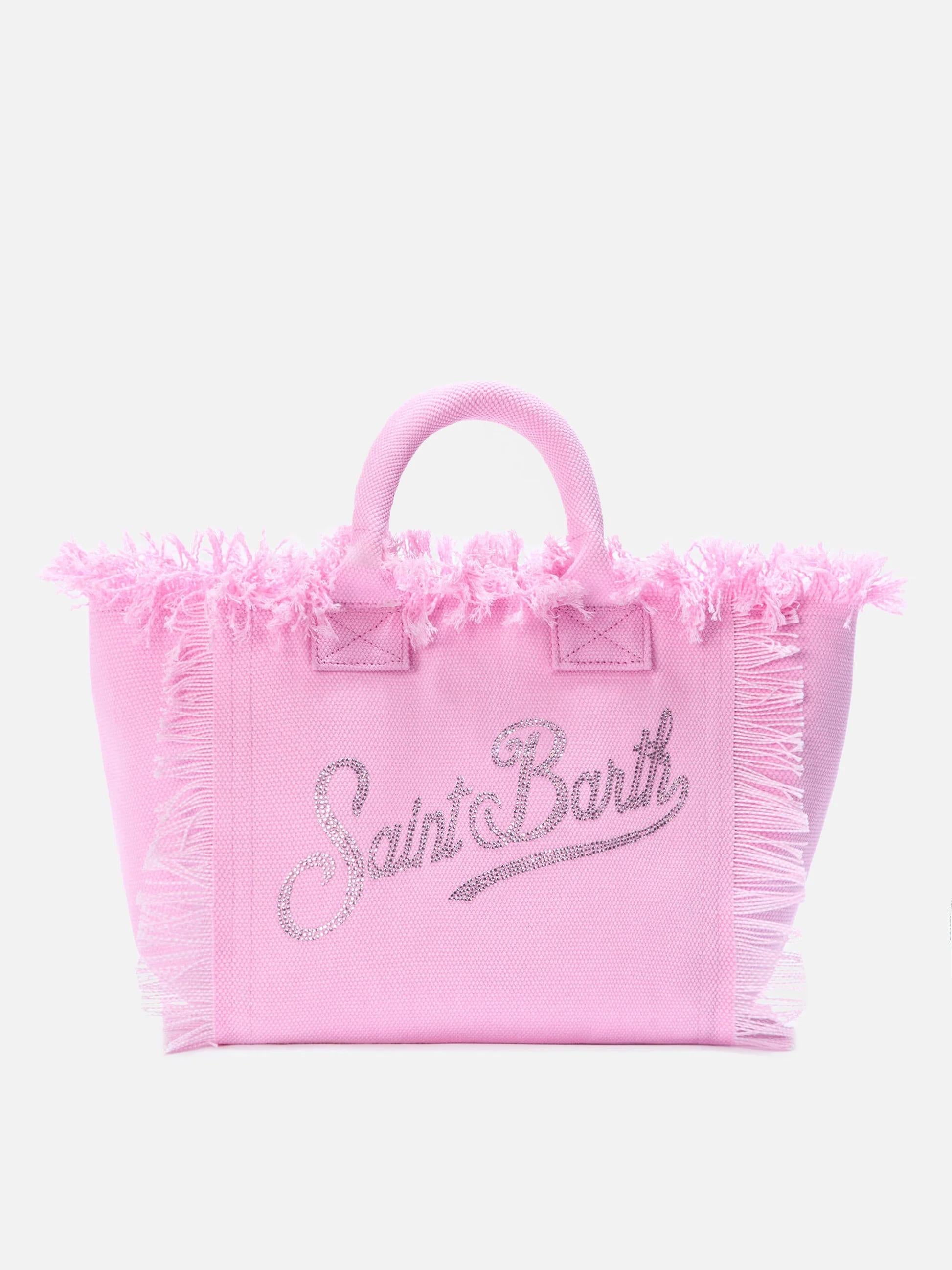 Borsa Colette in canvas rosa con logo in strass COL0001 00403L MC2 SAINT BARTH 