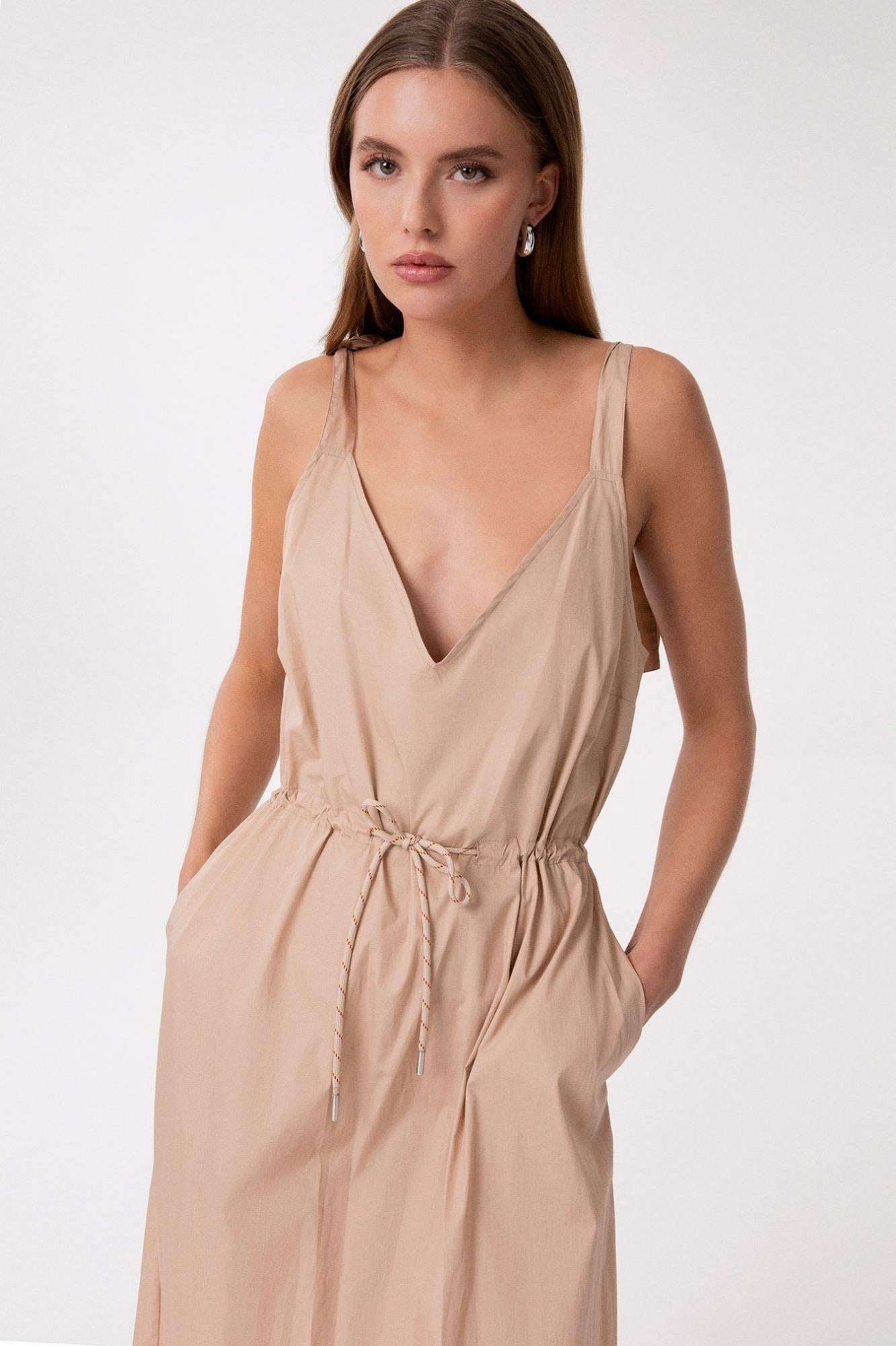 Abito Midi Con Spallina Fusciacca  Safari - Gaëlle Paris GAABW09736-TMTL0028 BE33 GAELLE 