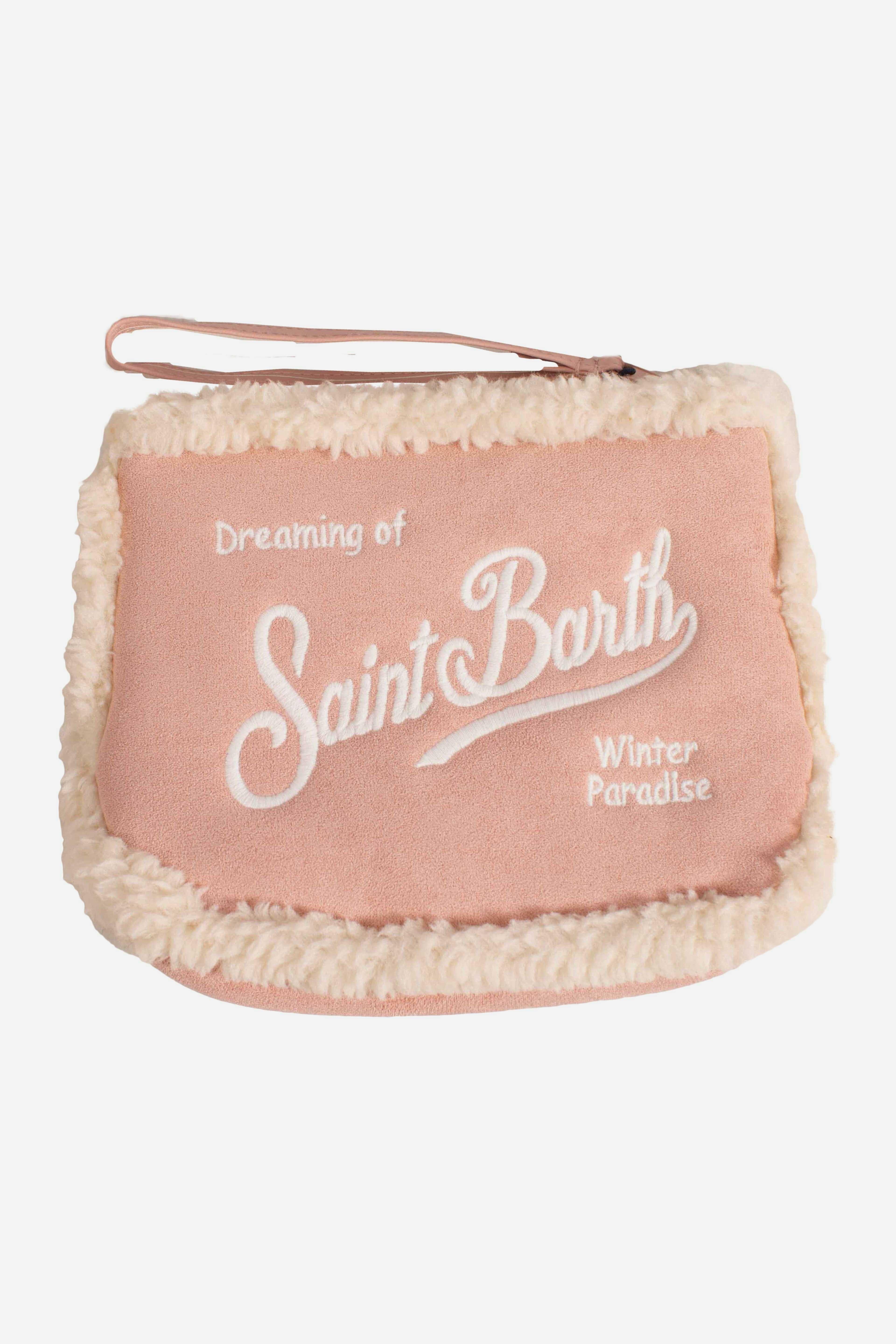 Pochette Aline "Dreaming of Saint Barth" Rosa Cipria con Dettagli in Shearling ALI0033 03505I MC2 SAINT BARTH 