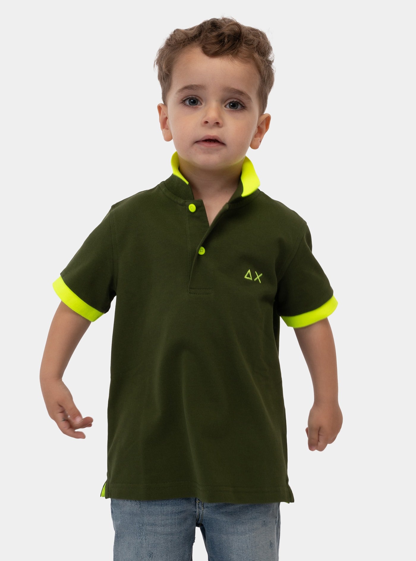 immagine-1-sun-68-polo-big-stripe-fluo-verde-scuro-maglia-a34321-37