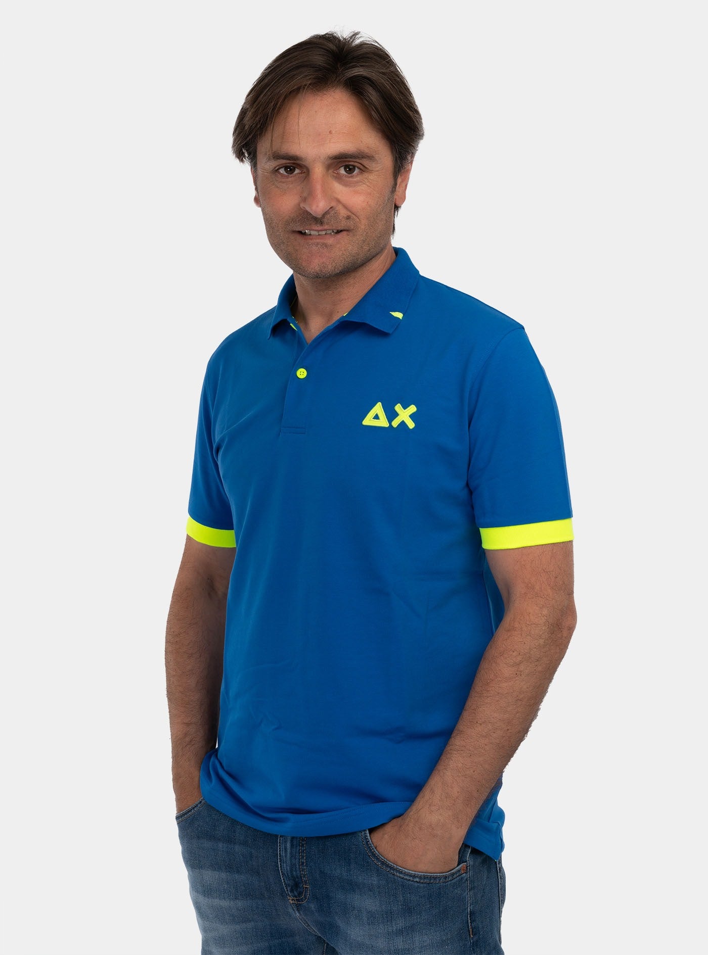 immagine-1-sun-68-polo-logo-fluo-navy-blue-polo-a34122-07